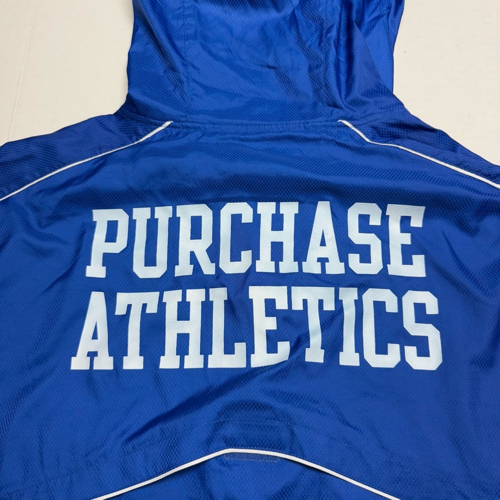 Nike Purchase College Athletics 1/4 Zip Running Jacket In Blue Size: XL